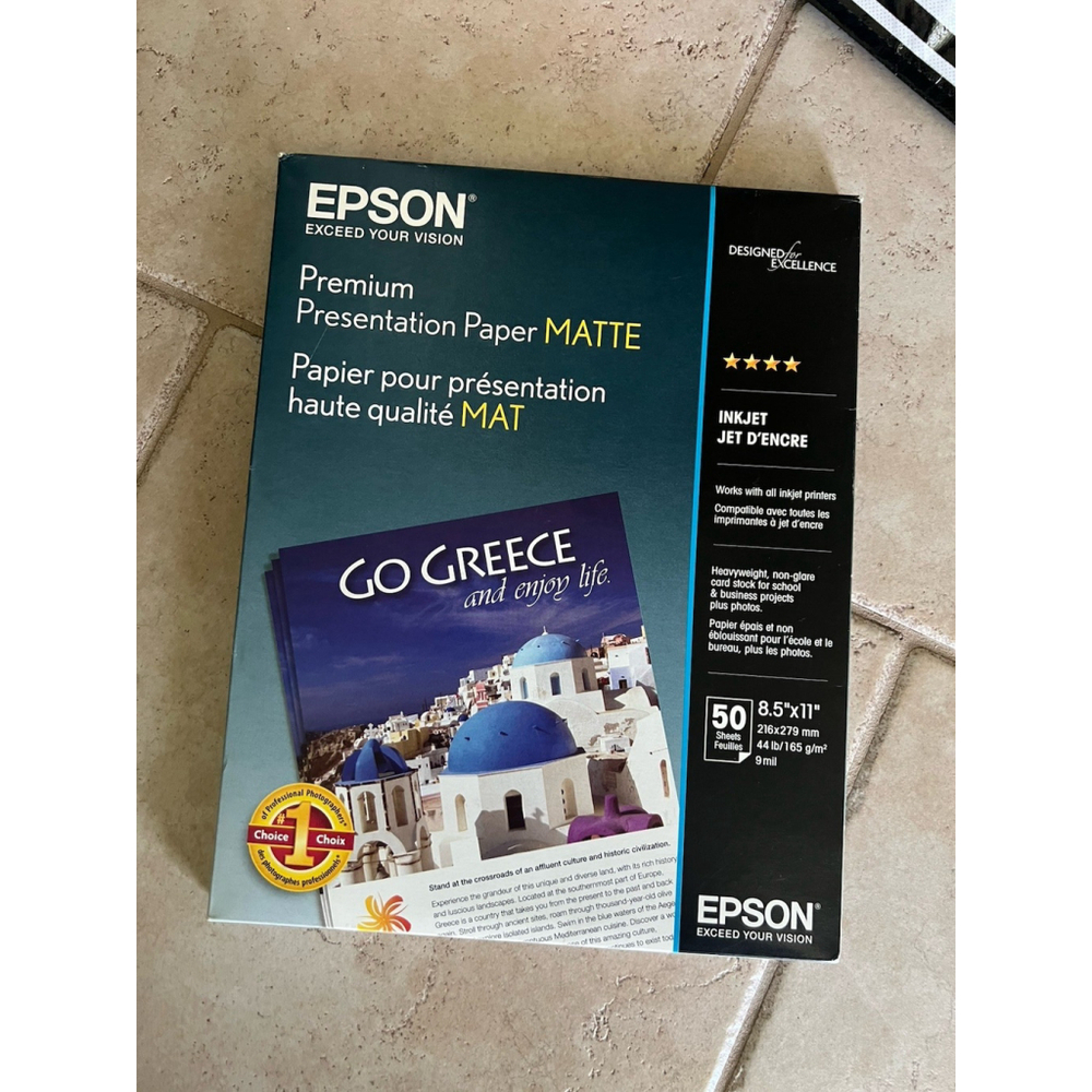 Epson Premium Presentation Paper MATTE (8.5x11 Inches, Double-sided, 50 Sheets)